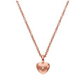 Roségoldbeschichtete Halskette aus Sterlingsilber mit echtem Diamanten, 18 Zoll, in Herzform