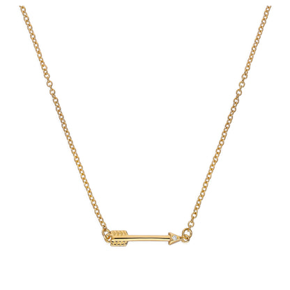 Vergoldet Sterlingsilber & Echt Diamant 45,5cm Pfeil Halskette