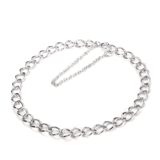 Sterling Silber Light Curb Chain Charm-Armband