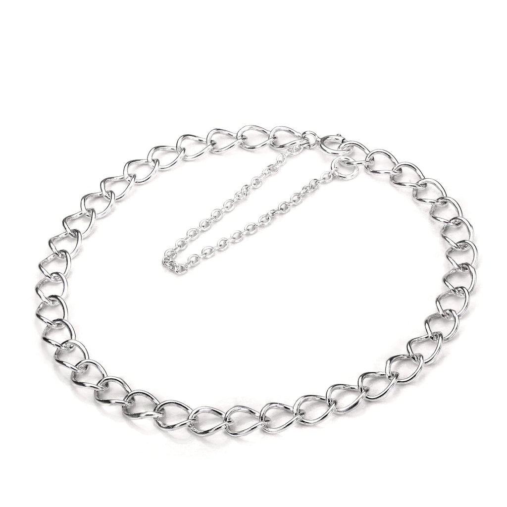 Sterlingsilber Light Curb Chain Charm-Armband