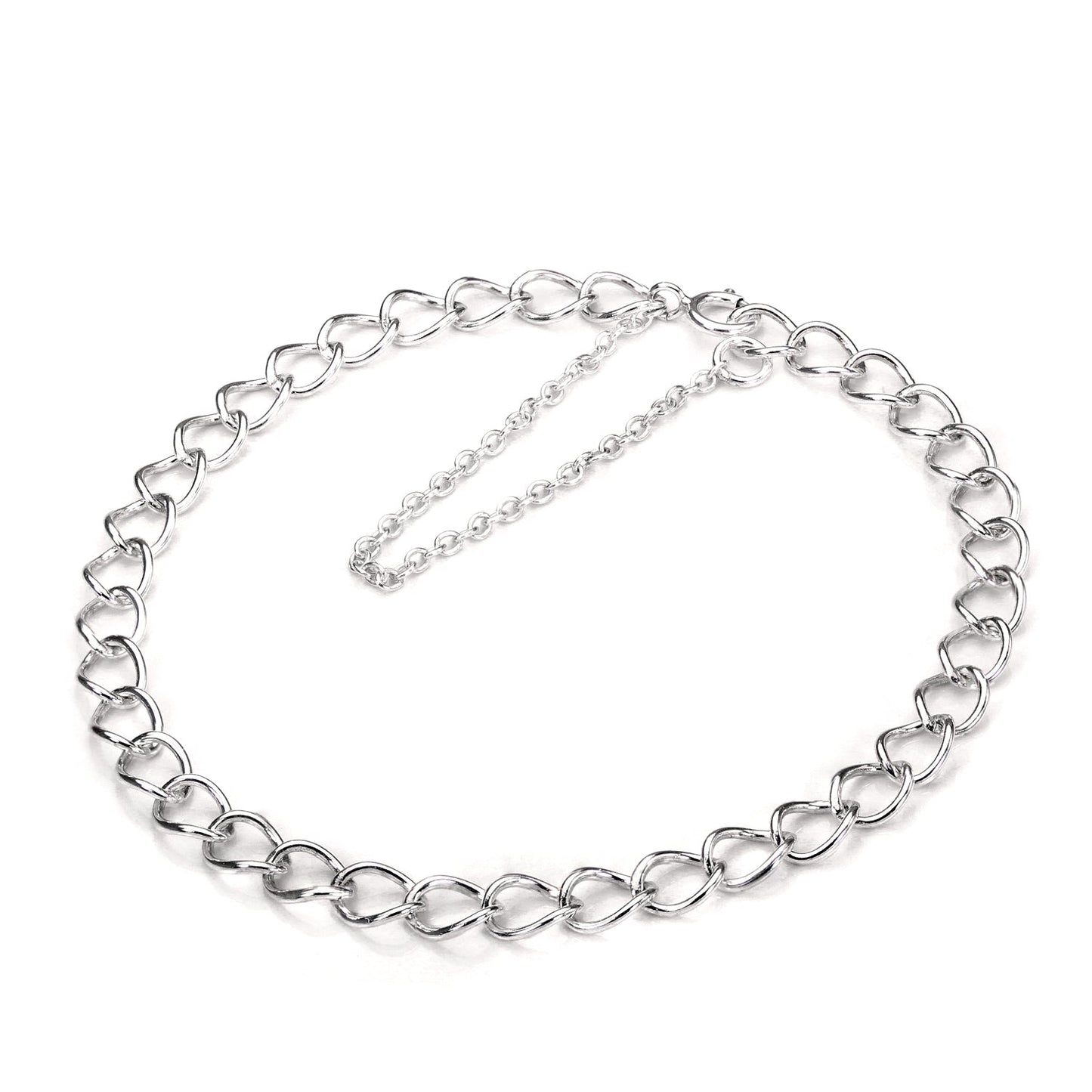 Sterling Silber Light Curb Chain Charm-Armband