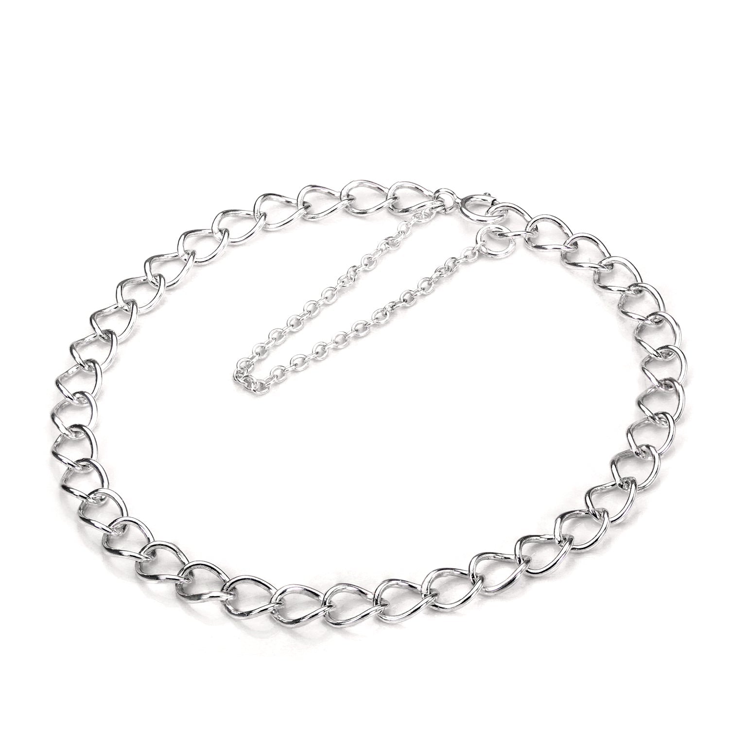 Sterlingsilber Light Curb Chain Charm-Armband