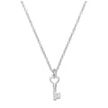 Sterlingsilber & Echt Diamant 45,5 cm Herz Schlüssel Halskette