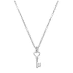 Sterlingsilber & Echt Diamant 45,5 cm Herz Schlüssel Halskette