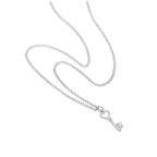 Sterlingsilber & Echt Diamant 45,5 cm Herz Schlüssel Halskette