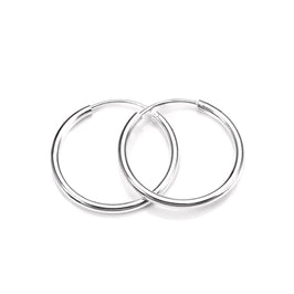 Sterlingsilber 25 mm Creolen Ohrringe mit 2 mm Röhre