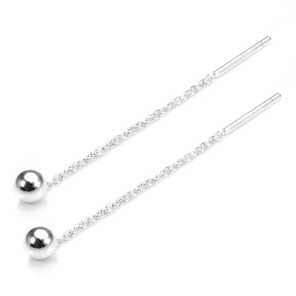 Sterlingsilber 4 mm Kugel Durchzieher Ohrringe