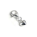 Winziger Clip-Charm aus Sterlingsilber mit hohlem gewölbtem Herz