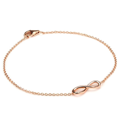 Rosévergoldet Sterlingsilber Unendlichkeitsschleife Belcher Armband mit Verschluss