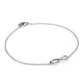 Armband aus Sterlingsilber mit Erbskette, Unendlichkeitszeichen und Verschluss