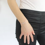 Armband aus Sterlingsilber mit Erbskette, Unendlichkeitszeichen und Verschluss