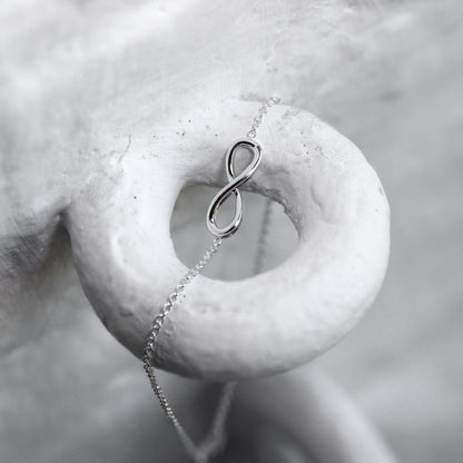 Sterlingsilber Unendlichkeitsschleife Belcher Armband mit Verschluss