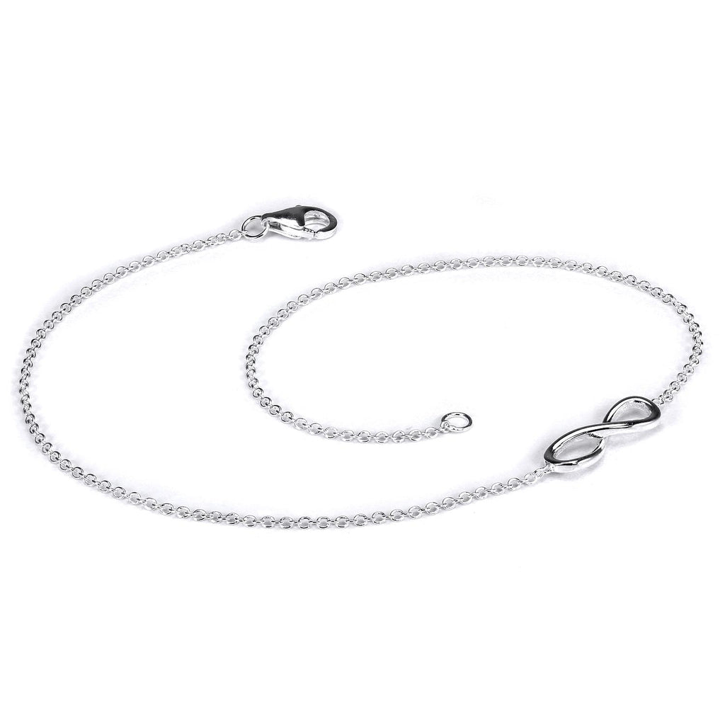 Sterlingsilber Fein Belcher Kette Unendlichkeitsschleife Fußkette