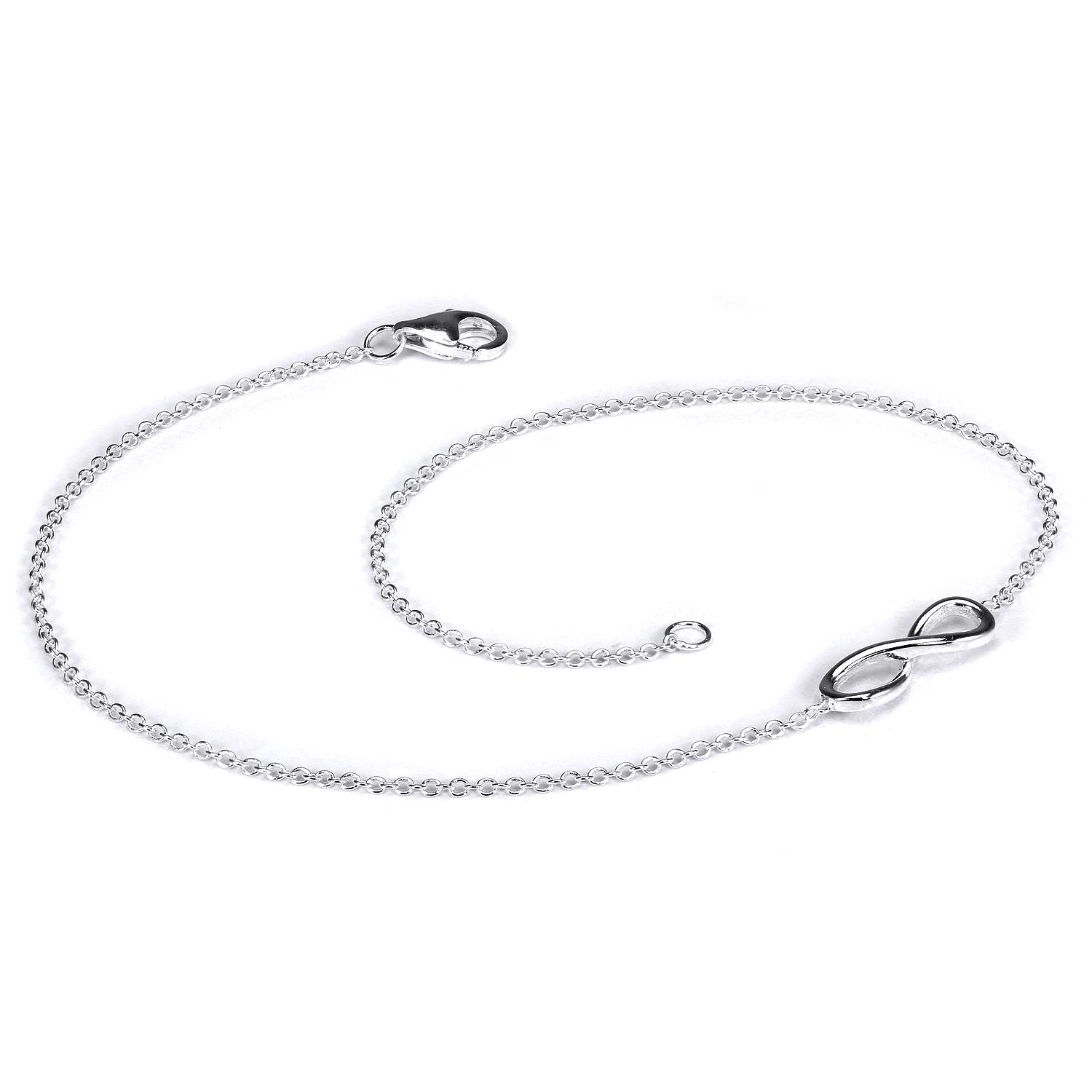 Sterlingsilber Fein Belcher Kette Unendlichkeitsschleife Fußkette