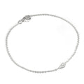 Feines Armband aus Sterlingsilber mit Erbskette, Engelsflügel-Charm und Verschluss, 18 cm