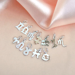 Kleine Sterlingsilber 2D Tierkreiszeichen Charms