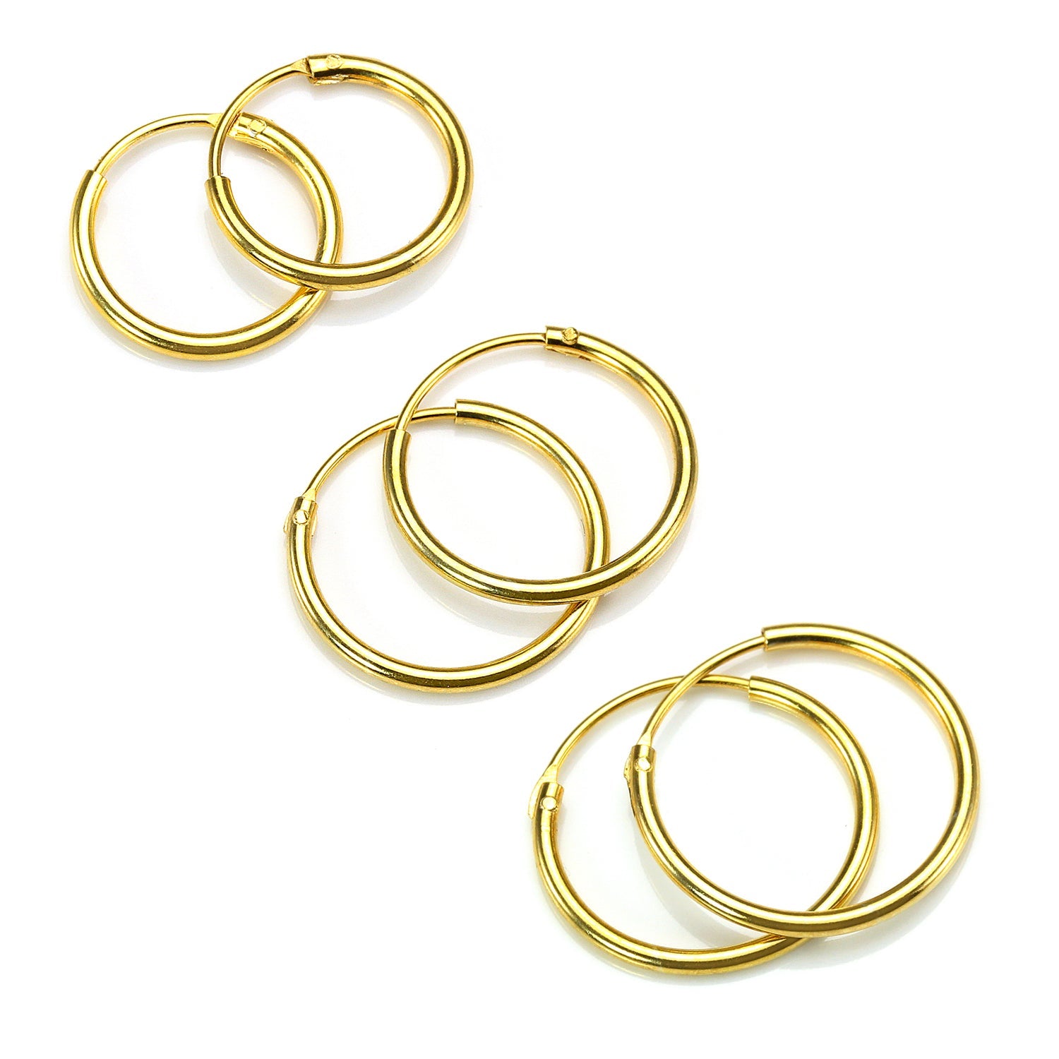 Vergoldete Sterlingsilber Ohrringe - 8 mm - 35 mm