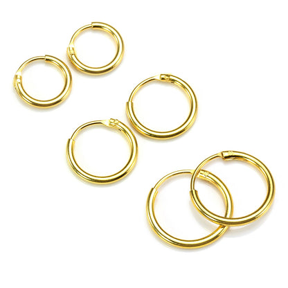 Vergoldete Sterling Silber Ohrringe - 8mm - 35mm