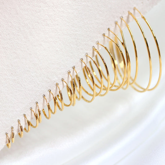 Vergoldete Sterling Silber Ohrringe - 8mm - 35mm