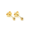 Vergoldete kleine Sterlingsilber Kugel-Ohrstecker 2 mm - 6 mm & Packs