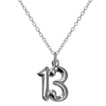 Halskette mit Anhänger aus Sterlingsilber mit Zahl für den 13. Geburtstag, 14–22 Zoll