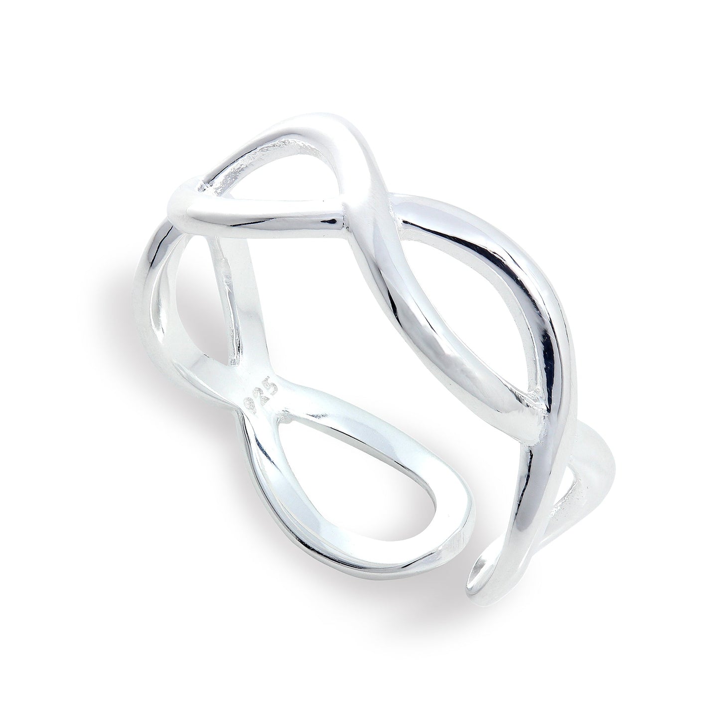 Sterlingsilber Verstellbar Unendlichkeitsschleife Midi Ring