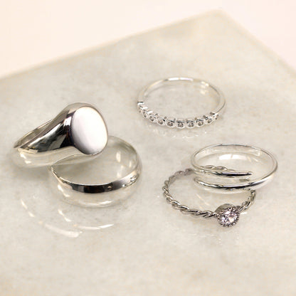 Sterling-Silber-Ehering, 6 mm dick, D-förmig – Größe I–Z