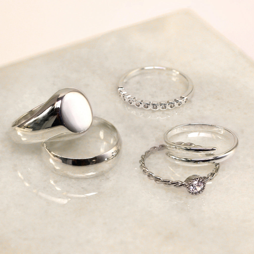 Sterlingsilber gravierbarer Herren Siegelring Größe J - Z+1