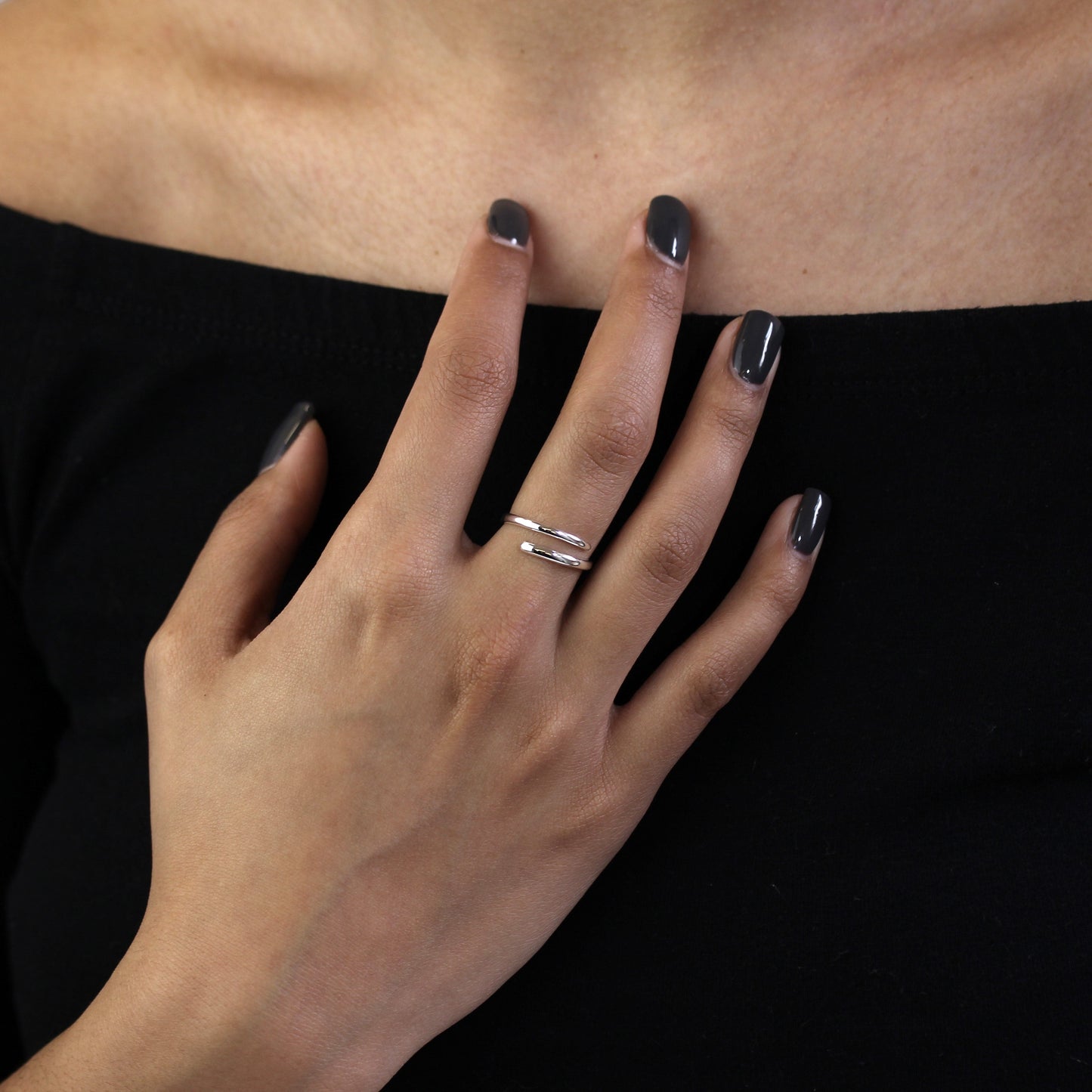 Sterlingsilber 2mm Band Verstellbar Midi Zehenring