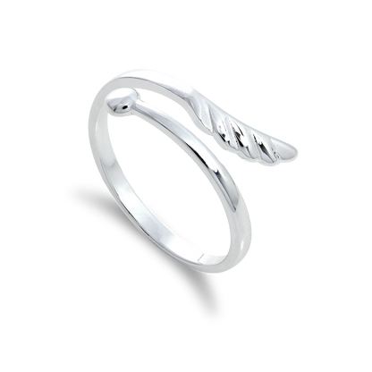 Sterlingsilber Herz & Pfeil Verstellbar Midi Ring