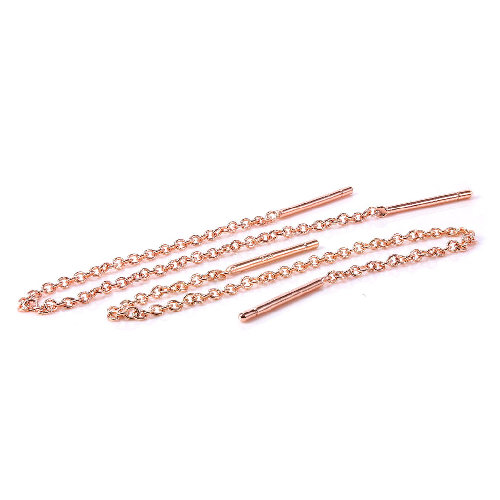 Rosévergoldet Sterlingsilber 12 mm Stange Einfädel Durchzieher Ohrringe
