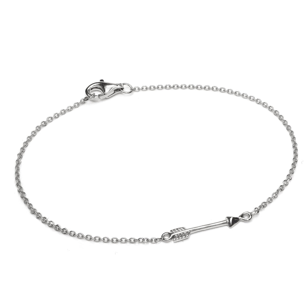 Fein Leicht Sterlingsilber 18 cm Pfeil Armband mit Karabinerverschluss