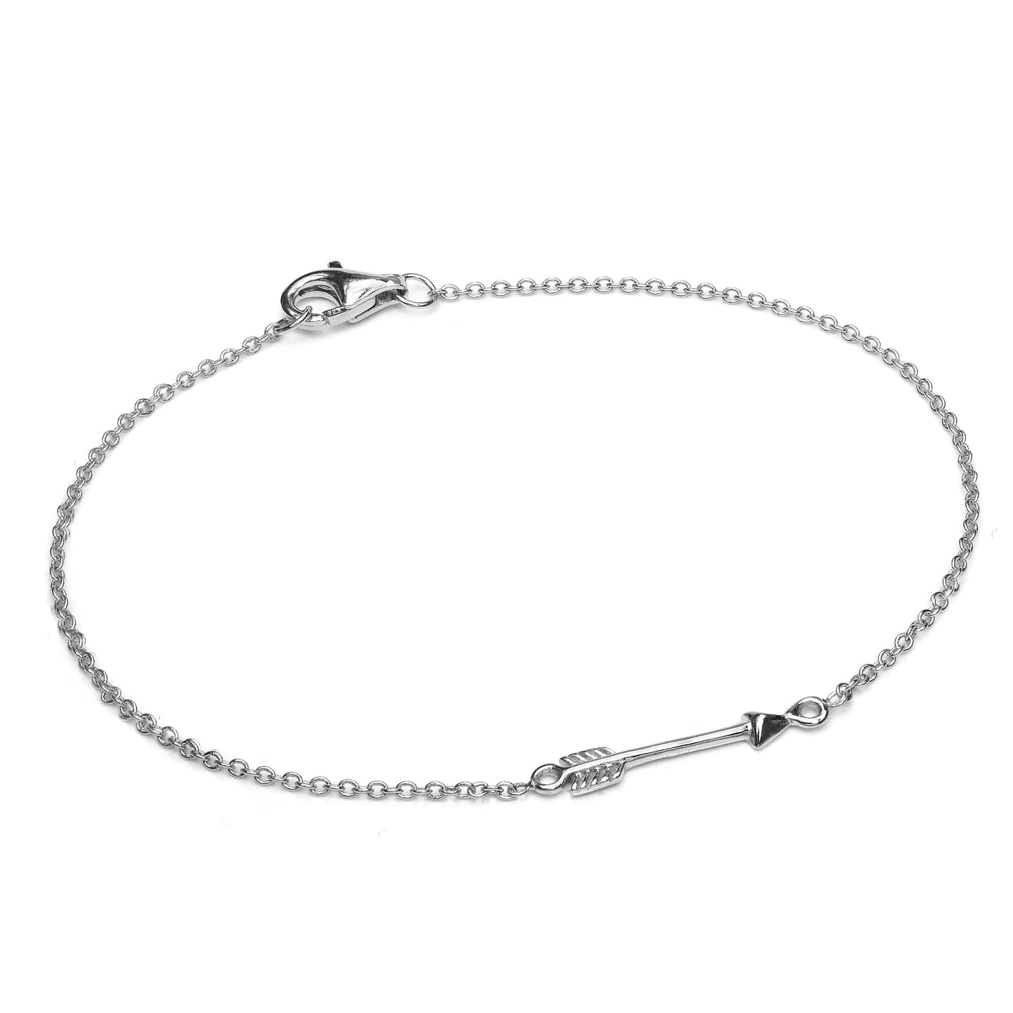 Fein Leicht Sterlingsilber 18cm Pfeil Armband mit Karabinerverschluss