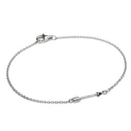 Feines, leichtes Pfeil-Armband aus Sterlingsilber mit Karabinerverschluss, 18 cm