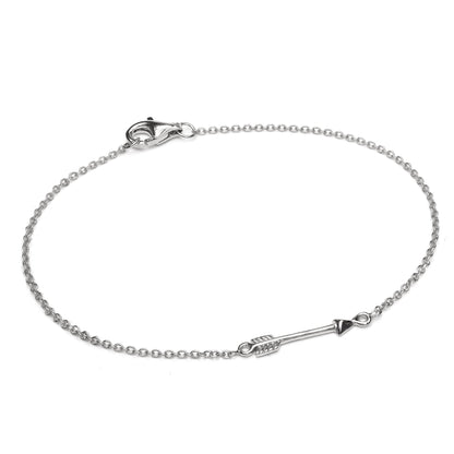 Fein Leicht Sterlingsilber 18cm Pfeil Armband mit Karabinerverschluss