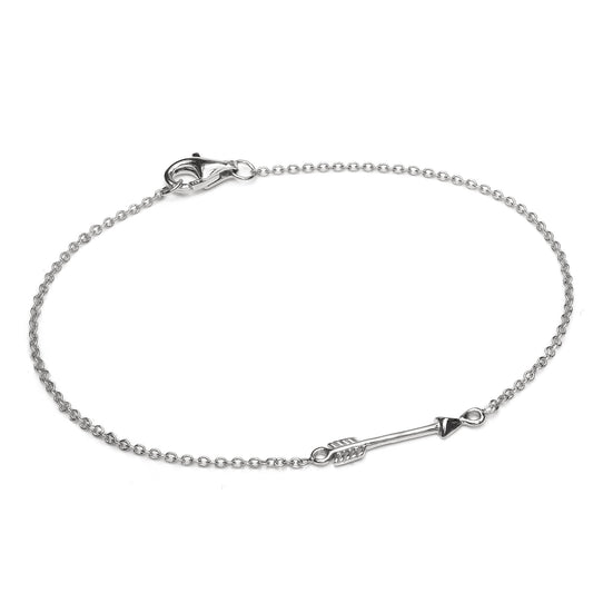 Fein Leicht Sterlingsilber 18cm Pfeil Armband mit Karabinerverschluss