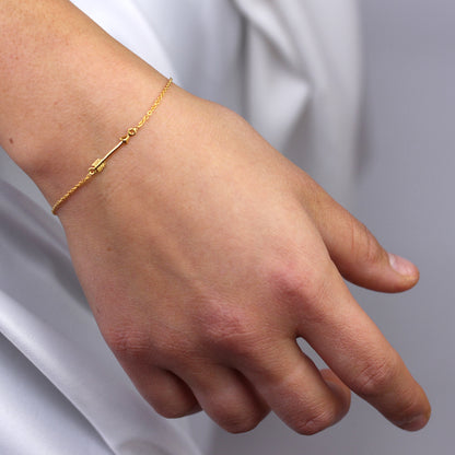 Vergoldet Sterlingsilber 18cm Pfeil Armband