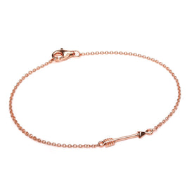 Fein Hell Rosévergoldet Sterlingsilber 18 cm Pfeil Armband