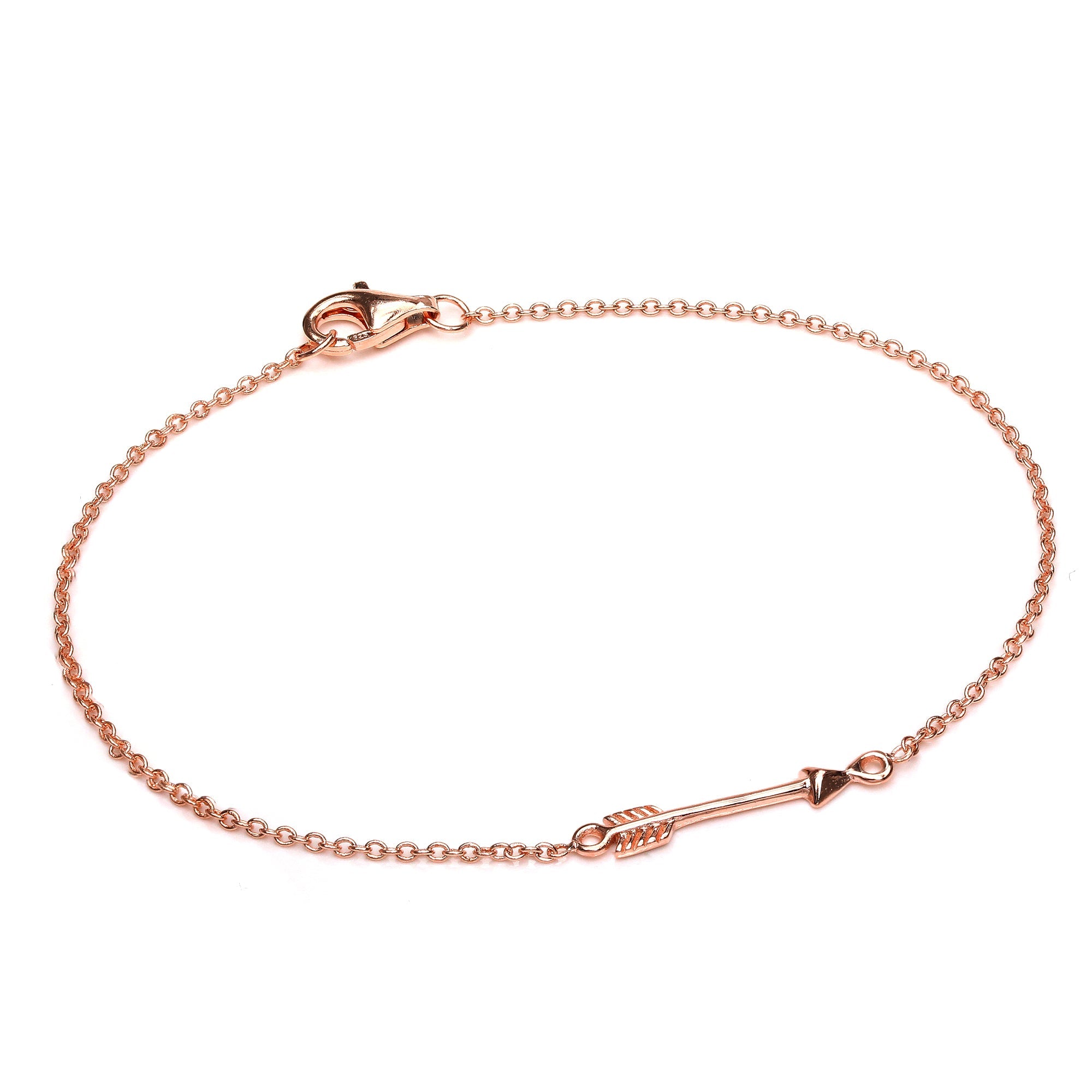 Fein Hell Rosévergoldet Sterlingsilber 18 cm Pfeil Armband
