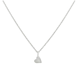 Halskette mit kleinem flachem Herzanhänger aus Sterlingsilber 14–22 Zoll