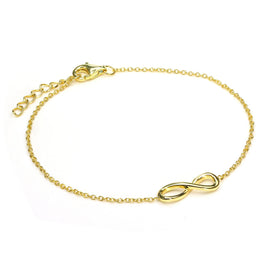 Vergoldet Sterlingsilber Fein Unendlichkeitsschleife Armband mit Verschluss
