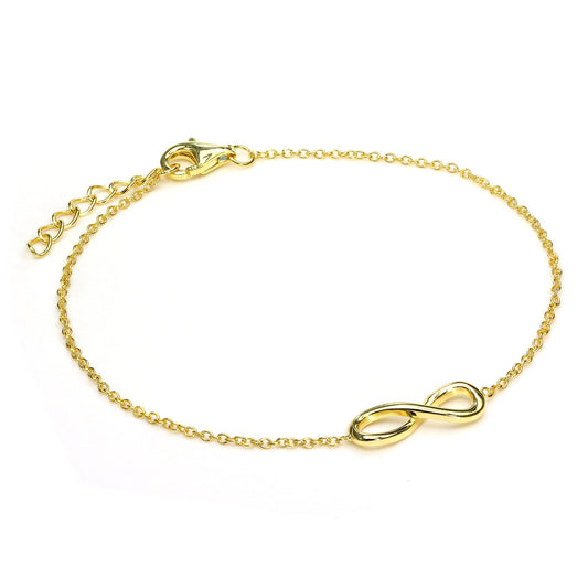 Vergoldet Sterlingsilber Fein Unendlichkeitsschleife Armband mit Verschluss