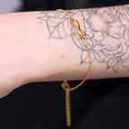 Feines Armband mit Unendlichkeitszeichen und Verschluss aus vergoldetem Sterlingsilber