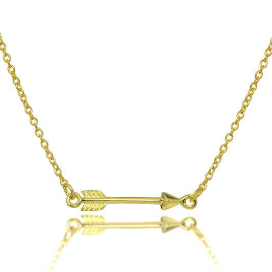 Vergoldet Sterlingsilber 40,5cm Pfeil Halskette Kette