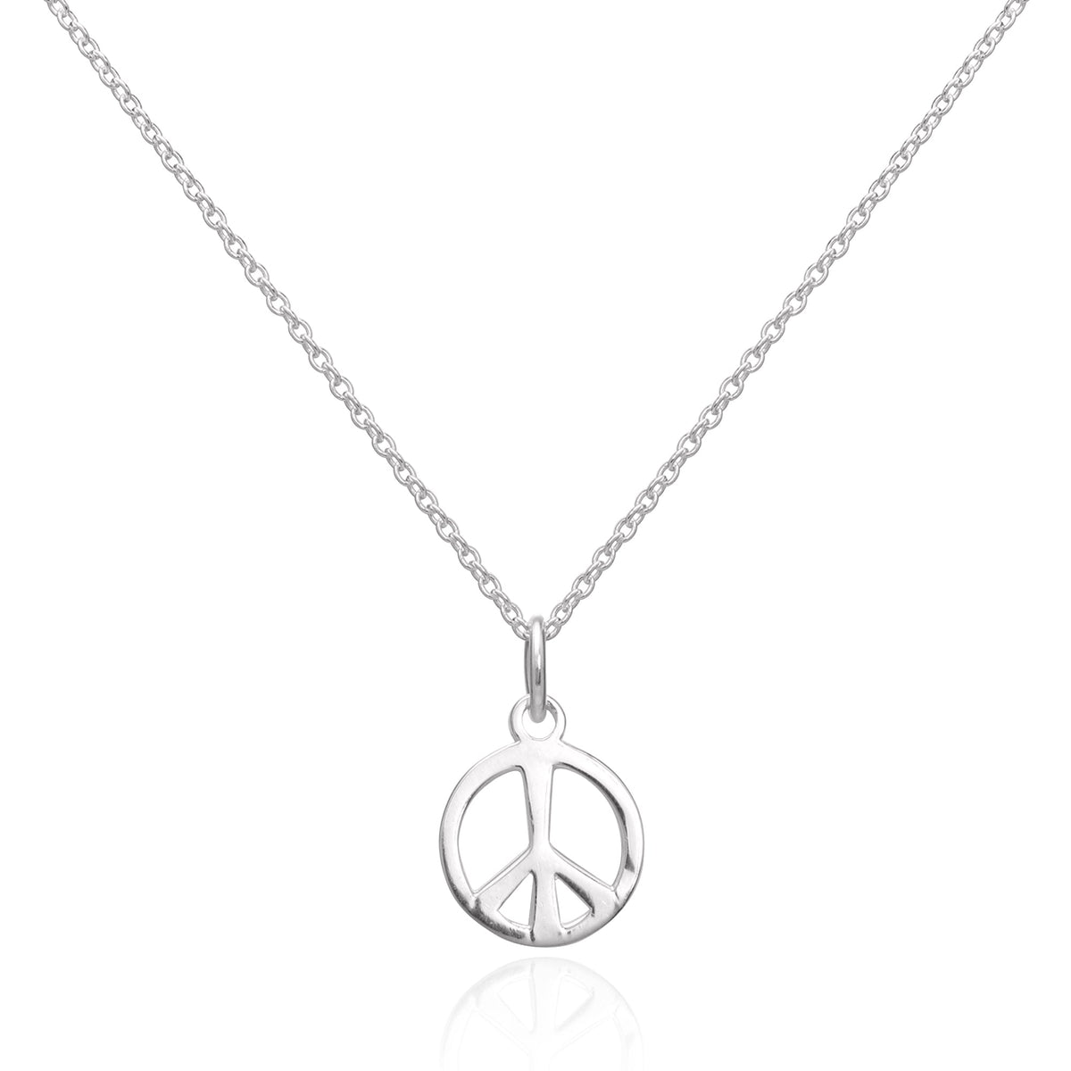 Sterlingsilber Friedenszeichen Anhänger Halskette 40,5 - 56 cm