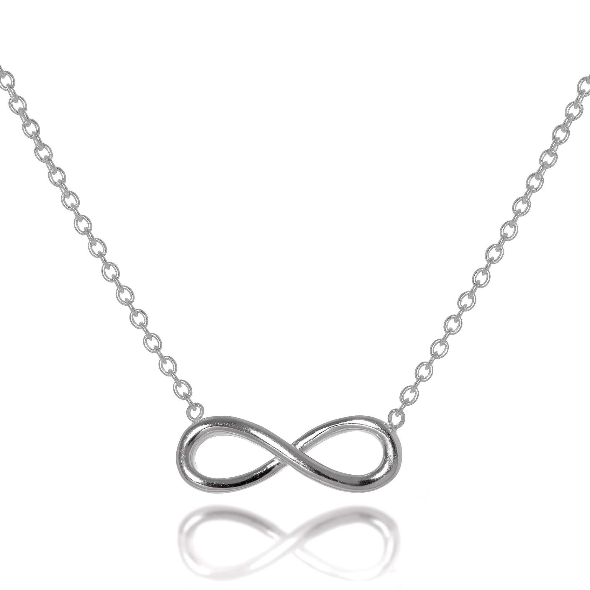 Sterlingsilber Unendlichkeitsschleife Halskette 40,5 - 45,5 cm Kette