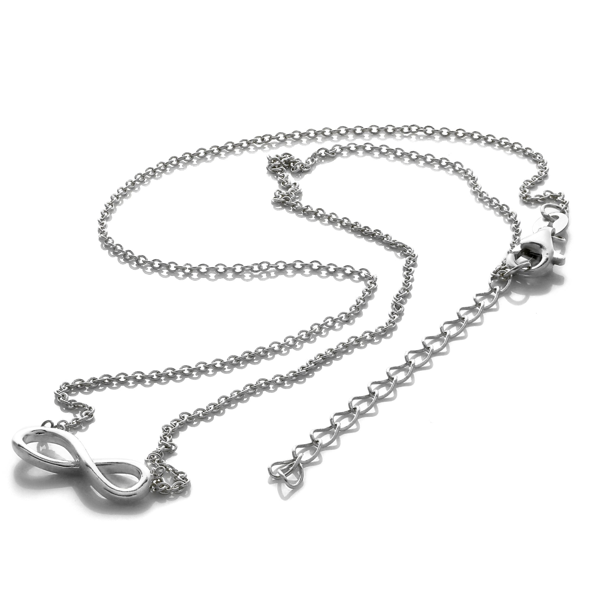 Sterlingsilber Unendlichkeitsschleife Halskette 40,5 - 45,5 cm Kette