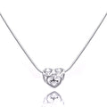 Halskette aus Sterlingsilber mit offenem Herz und 1 mm Schlangenkette