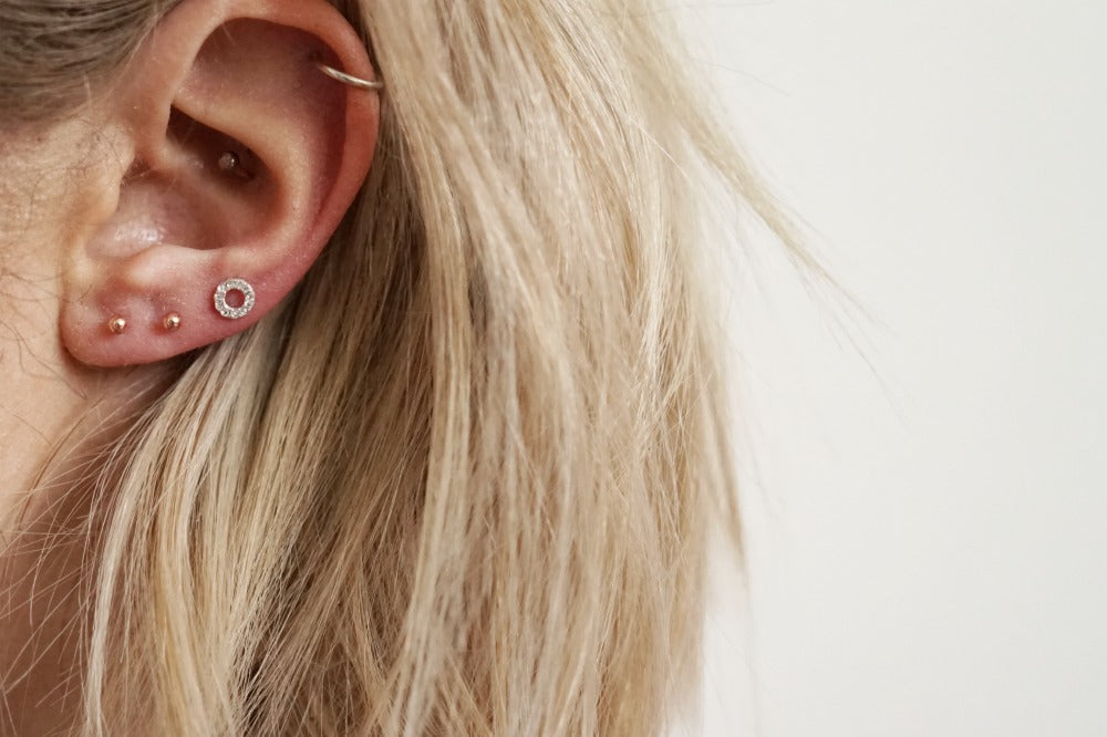 Rosévergoldet Sterlingsilber 2mm Kugel Ohrstecker