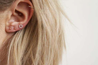 Rosévergoldet Sterlingsilber 2mm Kugel Ohrstecker